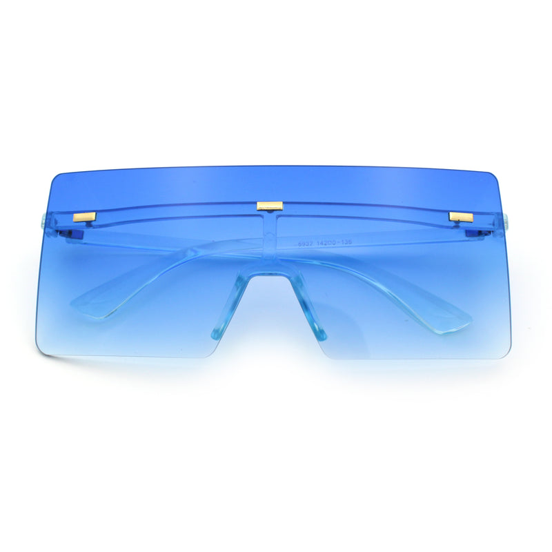 Oversize Rimless Shield Square Rectangle Large Sunglasses