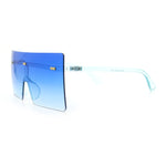 Oversize Rimless Shield Square Rectangle Large Sunglasses