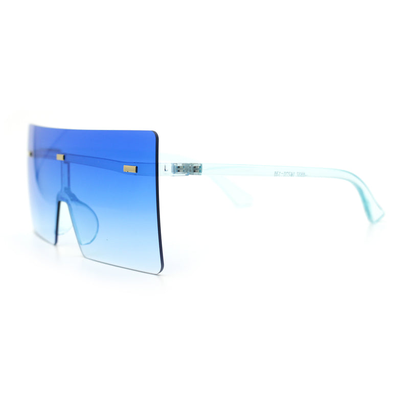 Oversize Rimless Shield Square Rectangle Large Sunglasses