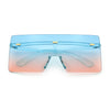 Oversize Rimless Shield Square Rectangle Large Sunglasses