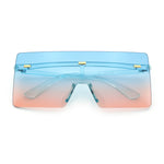 Oversize Rimless Shield Square Rectangle Large Sunglasses