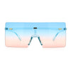 Oversize Rimless Shield Square Rectangle Large Sunglasses