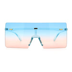 Oversize Rimless Shield Square Rectangle Large Sunglasses