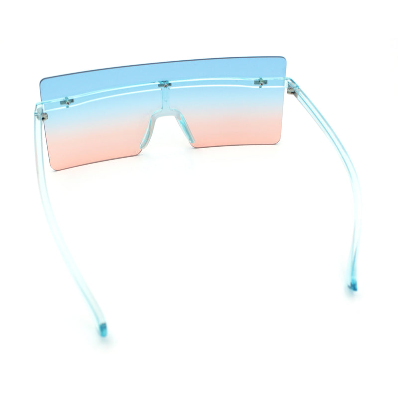 Oversize Rimless Shield Square Rectangle Large Sunglasses