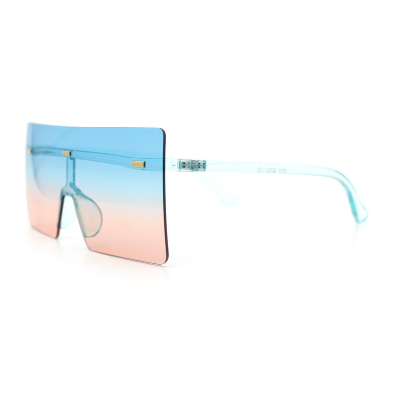 Oversize Rimless Shield Square Rectangle Large Sunglasses