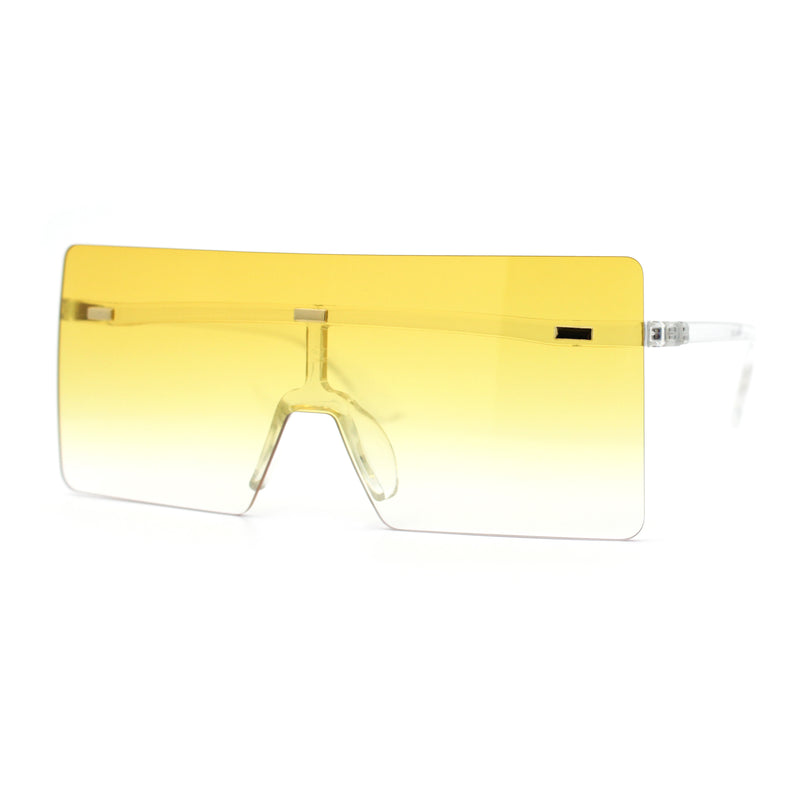 Oversize Rimless Shield Square Rectangle Large Sunglasses