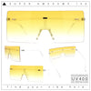 Oversize Rimless Shield Square Rectangle Large Sunglasses