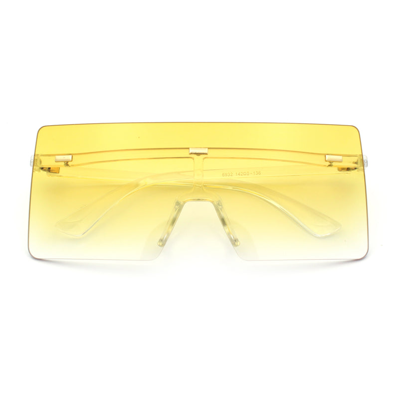 Oversize Rimless Shield Square Rectangle Large Sunglasses