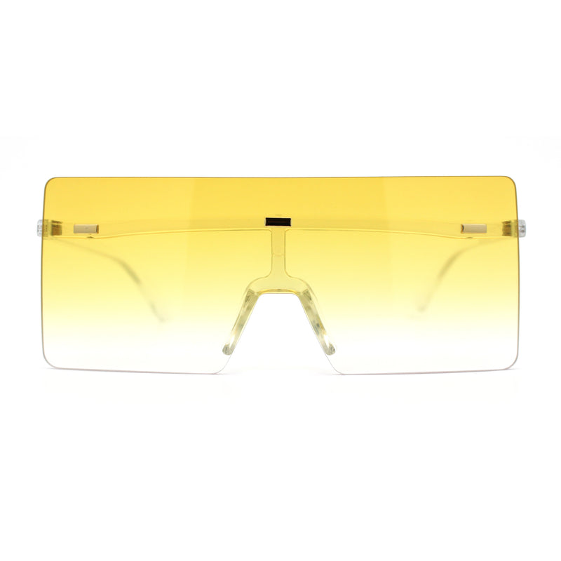 Oversize Rimless Shield Square Rectangle Large Sunglasses