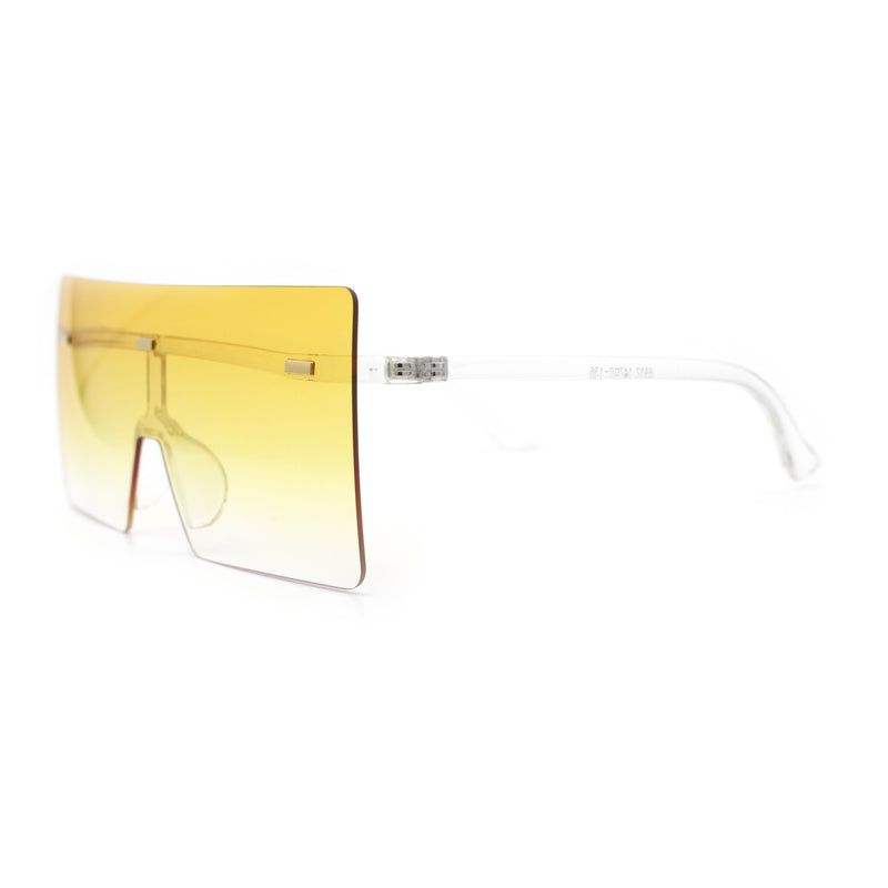 Oversize Rimless Shield Square Rectangle Large Sunglasses