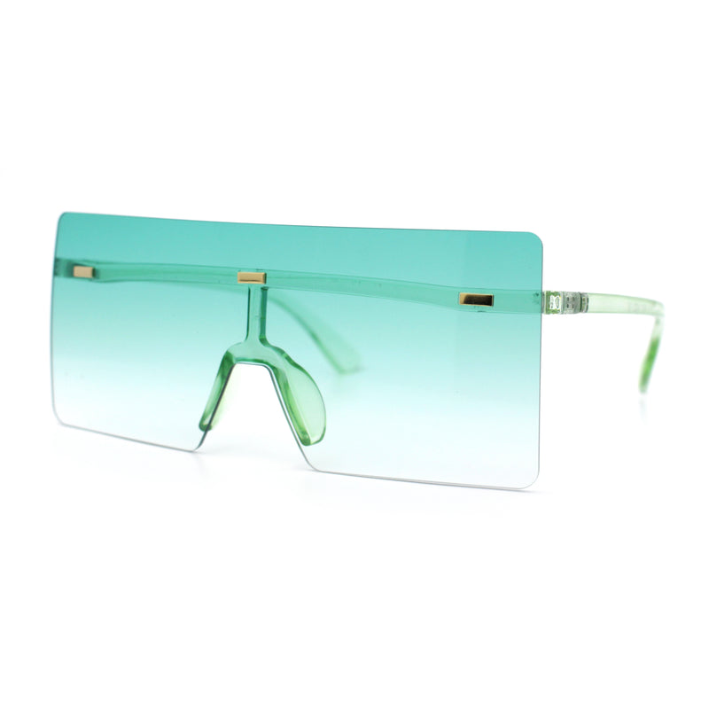 Oversize Rimless Shield Square Rectangle Large Sunglasses
