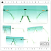 Oversize Rimless Shield Square Rectangle Large Sunglasses