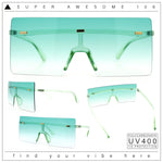 Oversize Rimless Shield Square Rectangle Large Sunglasses