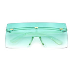 Oversize Rimless Shield Square Rectangle Large Sunglasses