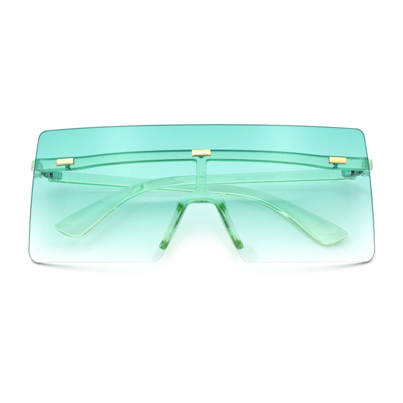 Oversize Rimless Shield Square Rectangle Large Sunglasses