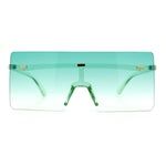 Oversize Rimless Shield Square Rectangle Large Sunglasses