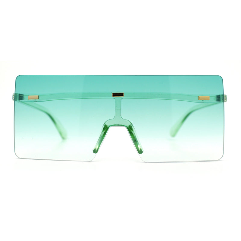 Oversize Rimless Shield Square Rectangle Large Sunglasses