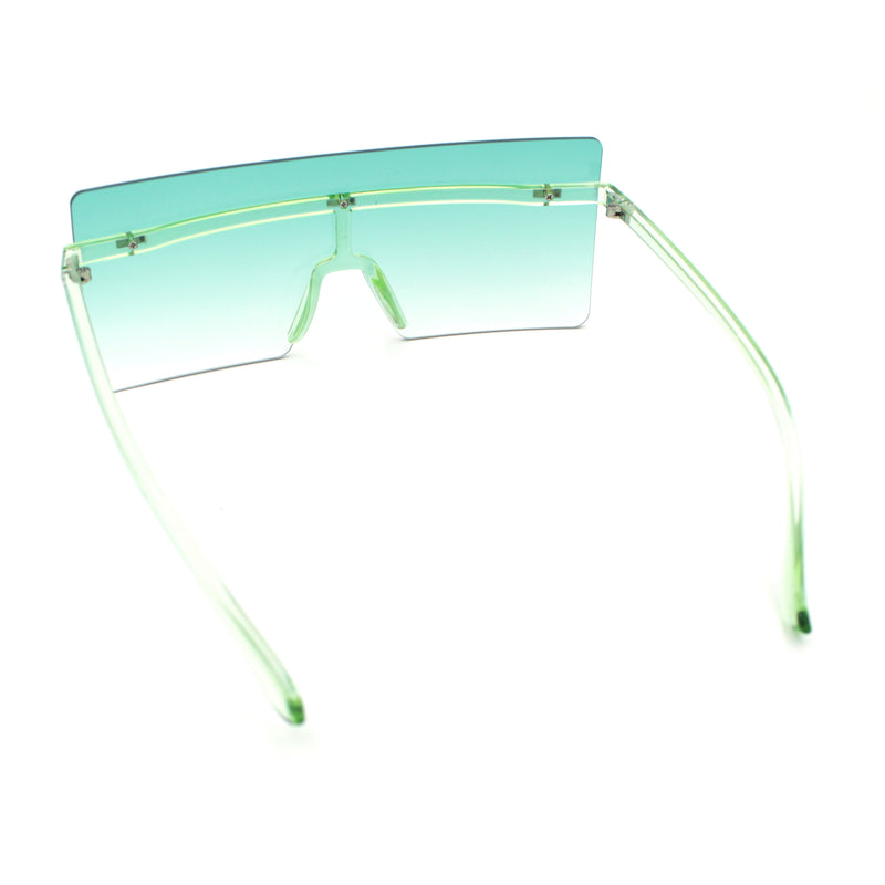 Oversize Rimless Shield Square Rectangle Large Sunglasses