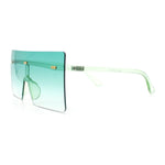 Oversize Rimless Shield Square Rectangle Large Sunglasses