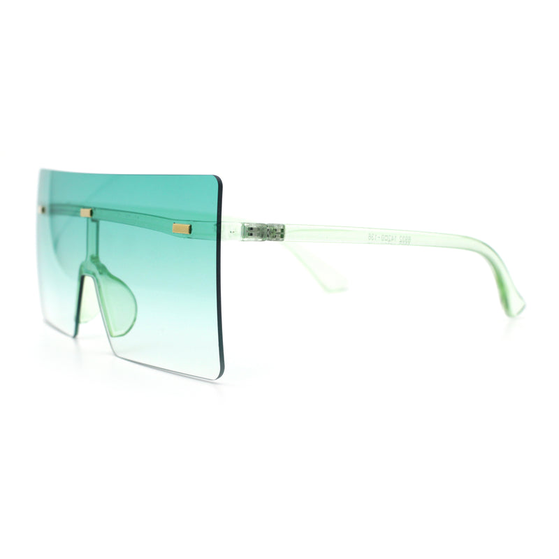 Oversize Rimless Shield Square Rectangle Large Sunglasses