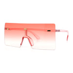 Oversize Rimless Shield Square Rectangle Large Sunglasses