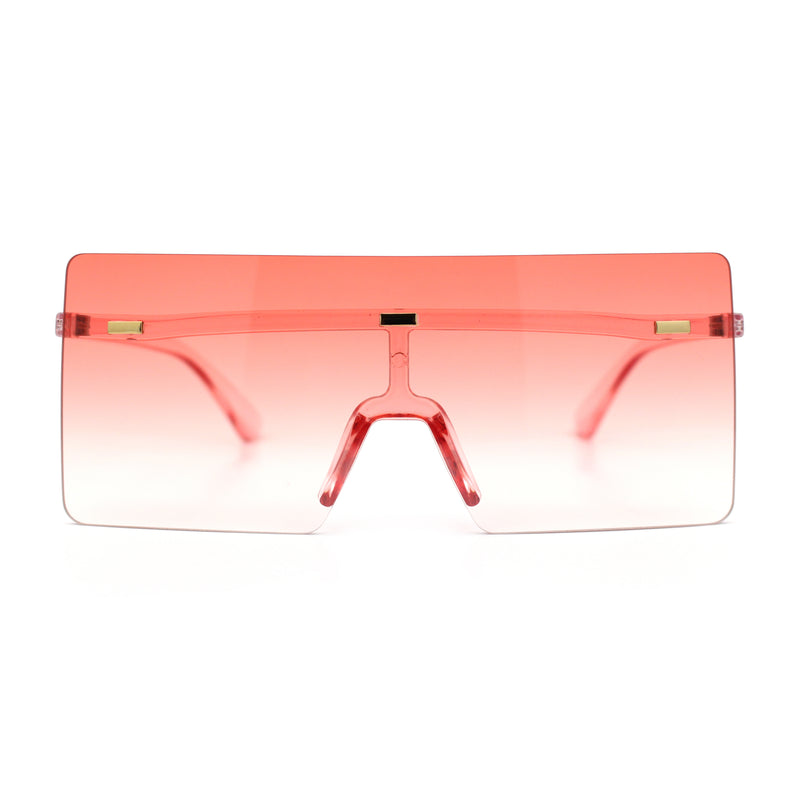 Oversize Rimless Shield Square Rectangle Large Sunglasses