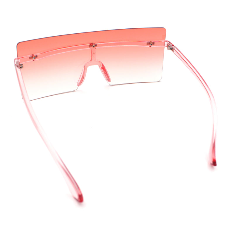Oversize Rimless Shield Square Rectangle Large Sunglasses