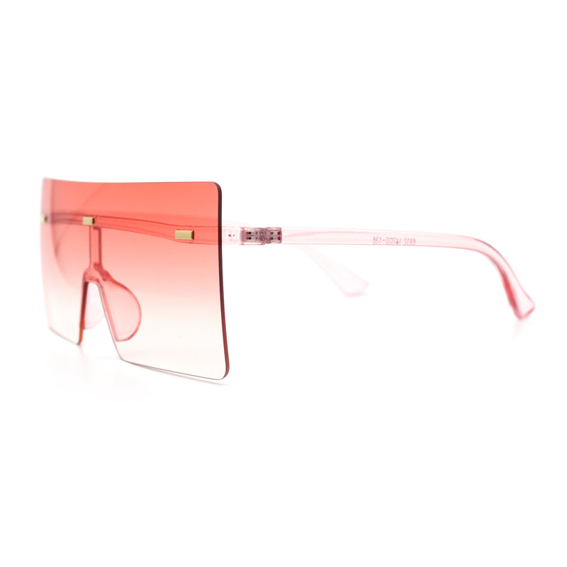 Oversize Rimless Shield Square Rectangle Large Sunglasses