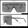 Oversize Rimless Shield Square Rectangle Large Sunglasses