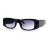 Womens Sparkly Glitter Thick Arm Slim Rectangle Sunglasses