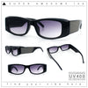Womens Sparkly Glitter Thick Arm Slim Rectangle Sunglasses