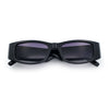 Womens Sparkly Glitter Thick Arm Slim Rectangle Sunglasses