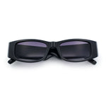Womens Sparkly Glitter Thick Arm Slim Rectangle Sunglasses