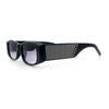 Womens Sparkly Glitter Thick Arm Slim Rectangle Sunglasses
