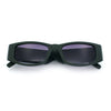 Womens Sparkly Glitter Thick Arm Slim Rectangle Sunglasses