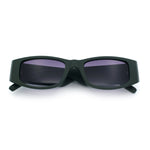 Womens Sparkly Glitter Thick Arm Slim Rectangle Sunglasses
