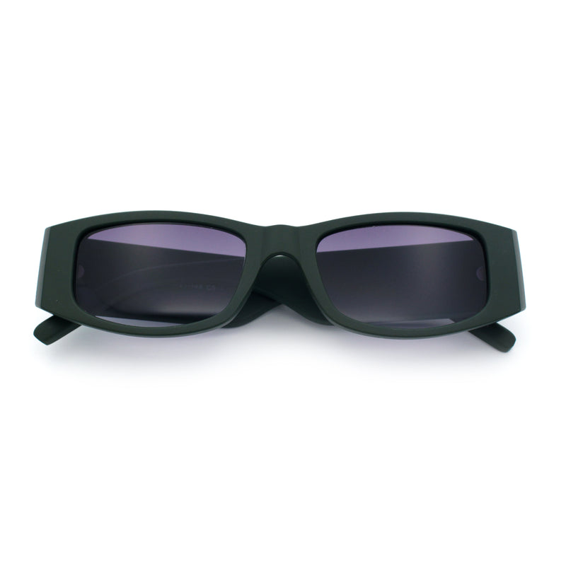 Womens Sparkly Glitter Thick Arm Slim Rectangle Sunglasses
