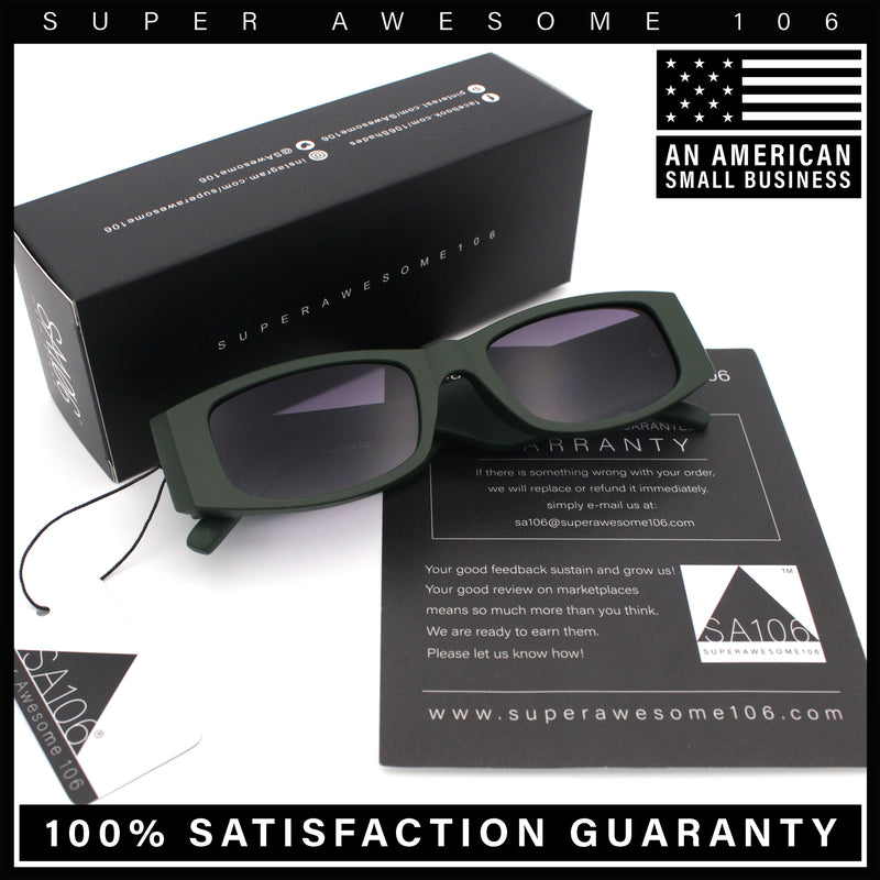 Womens Sparkly Glitter Thick Arm Slim Rectangle Sunglasses