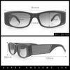 Womens Sparkly Glitter Thick Arm Slim Rectangle Sunglasses