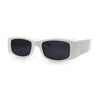 Womens Sparkly Glitter Thick Arm Slim Rectangle Sunglasses