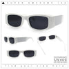 Womens Sparkly Glitter Thick Arm Slim Rectangle Sunglasses