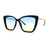 Womens Oversized Cat Eye Chic Metal Arm Plastic Sunglasses