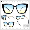 Womens Oversized Cat Eye Chic Metal Arm Plastic Sunglasses