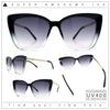 Womens Oversized Cat Eye Chic Metal Arm Plastic Sunglasses