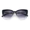 Womens Oversized Cat Eye Chic Metal Arm Plastic Sunglasses
