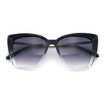 Womens Oversized Cat Eye Chic Metal Arm Plastic Sunglasses
