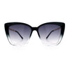 Womens Oversized Cat Eye Chic Metal Arm Plastic Sunglasses