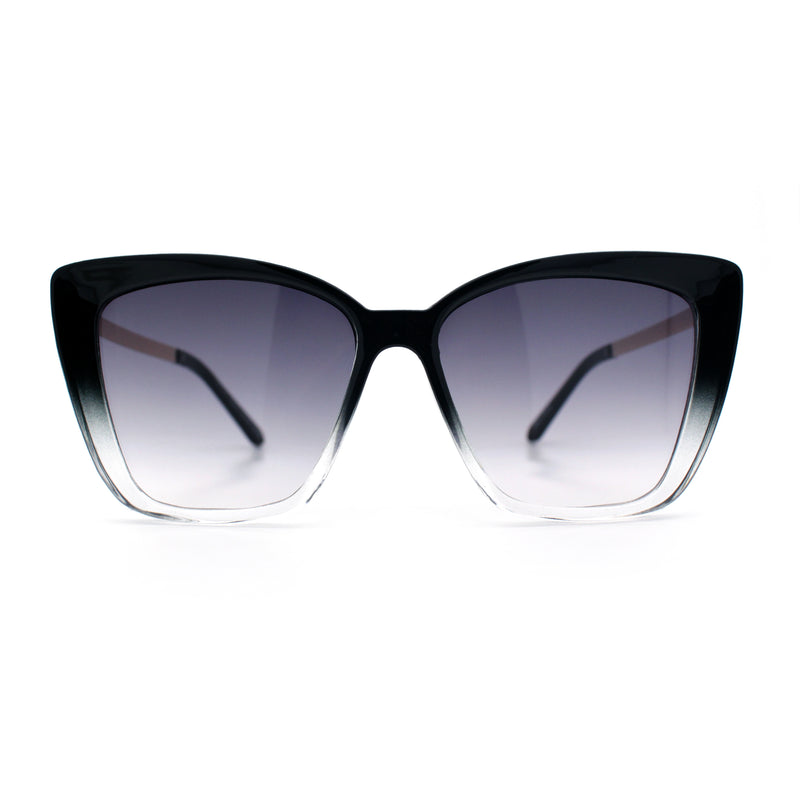 Womens Oversized Cat Eye Chic Metal Arm Plastic Sunglasses