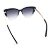 Womens Oversized Cat Eye Chic Metal Arm Plastic Sunglasses