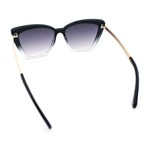 Womens Oversized Cat Eye Chic Metal Arm Plastic Sunglasses